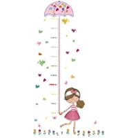 CFPacrobaticS Moda Niños Altura Crecimiento Gráfico Arte De La Pared Chica De Dibujos Animados Pájaro Flor Pegatina…